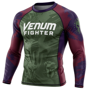 เสื้อรัดกล้ามเนื้อแขนยาว Venum Fighter สีเขียว มารูน ม่วง พิมพ์ลายแบบ Sublimation แห้งเร็ว ผลิตจากผ้า Spandex และโพลีเอสเตอร์ เสื้อรัดกล้ามเนื้อ Venum Fighter - Product Image 4
