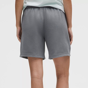 OEM/ODM Pantalones cortos para mujer 100% algodón color gris sólido logotipo impreso personalizado con bolsillos laterales pantalones cortos de hip hop transpirables para mujer - Product Image 2