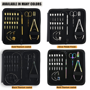 Hot Selling Hair Extension Tool Microbead Extensions Plier Two Hole Plier with <b>Crimping</b> Teeth and Remover Plier Glittered Grip - Product Image 6