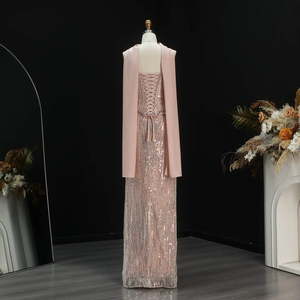 Robe de soirée sirène ajustée Jancember LSZ661 à motif diamanté linéaire scintillant et perles lourdes - Product Image 3