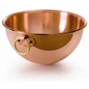 Bol de service rond en cuivre, décoration de table à manger, bol de service alimentaire en cuivre - Product Image 1