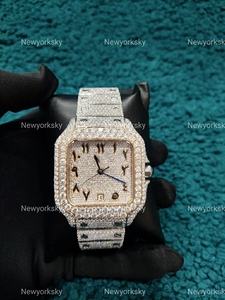 Montres Hip Hop Bling pour hommes et femmes de qualité supérieure faites à la main D couleur VVS clarté Moissanite diamant glacé - Product Image 6