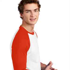 Camiseta raglán lisa con cuello redondo, ropa deportiva de algodón suave, Top para gimnasio, correr, equipo de béisbol, ropa deportiva informal, suministro del fabricante - Product Image 6