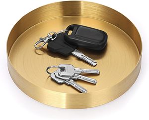 Contemporary Gold Metal Eco-Friendly Tray Sustainable Plate <b>Dish</b> Home Decor Dresser Decorative Trays Key Trinket <b>Candle</b> Jewelry - Product Image 1