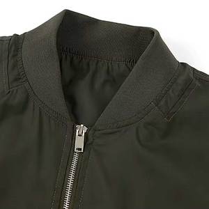 Casual High Street Embroidered Logo Patches Bomber <b>Jacket</b> Men Casual Ribbed Collar <b>Light</b> Windproof Bomber <b>Jacket</b> - Product Image 3