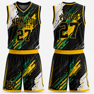 Ensemble d'uniformes de basketball personnalisés par transfert thermique – Maillot et short d'équipe personnalisables, rouge et blanc unis, respirants, séchage rapide, anti-UV, automne - Product Image 1