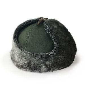 Pilot Warm Trapper Hat Snow Ski Soft Fur Hat Kaki Green - Product Image 5