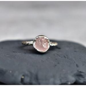 Anillo ajustable de plata fina para mujeres y niñas, cristal crudo Natural de 925 de ley, joyería de lujo al por mayor a granel para fiestas - Product Image 3