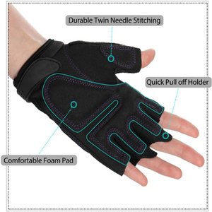 Gants d'haltérophilie unisexes, respirants, antidérapants, demi-doigts, légers, avec protection complète de la paume, réglables en microfibre. - Product Image 3