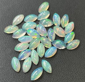 Opale d'Éthiopie Naturelle Marquise 4x8mm Cabochon à Dos Plat-Superbe Qualité Multifice Opale Lâche Marquise Cabochon Pierres Précieuses - Product Image 5