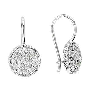 Pendientes de Aro de Oro Blanco de 14K con Diamantes de 0.65ct Engastados en Pavé - Product Image 1