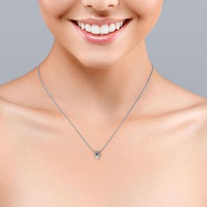 X-Shaped Round Cut Real <b>Diamond</b> Pendant <b>Necklace</b> in 18K White Gold over <b>Silver</b> - Product Image 1