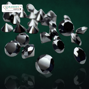 Diamantes rellenos de corte redondo originales tratados en negro de 1,15-1,25mm naturales-Acabado brillante de calidad superior para ajustes de joyería fina - Product Image 1