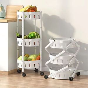 Estante de cocina giratorio de 360 grados con estante de PC multifunción cestas domésticas para almacenamiento de zapatos de frutas y verduras con ruedas - Product Image 4
