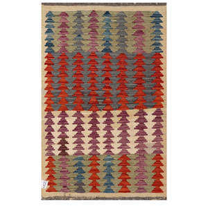Alfombra Kilim de Maimana, Afganistán, 126 x 80 cm, Pieza Decorativa para Pared - Product Image 1