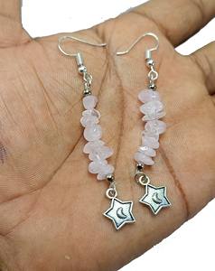 Chip Rose Quartz Earring Chips Beads <b>Healing</b> Moonstar Gemstone Crystal Fashion Jewelry Earrings Set Jewelry for Women Wholesaler - Product Image 2