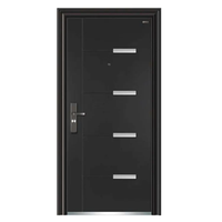Porte de sécurité élégante et moderne en métal Portes principales en acier fini antivol pour projet d'extérieur résidentiel et d'appartements