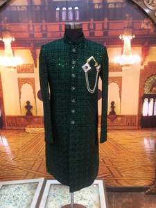 2023 New Trendy and Elegant Sherwani with Matching Shoes Zipper Fly <b>Pant</b> Closure Plus Size Breathable for Wedding/Party-Wear - Product Image 2