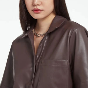 Camisas de Cuero Genuino para Mujer, Fabricante Profesional, Hechas a Medida, Ropa Casual, Camisas de Cuero para Mujer - Product Image 5