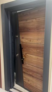 Porte d'entrée extérieure en acier inoxydable de conception moderne turque, antivol, avec ouverture manuelle, surface finie, fabricant turc - Product Image 6