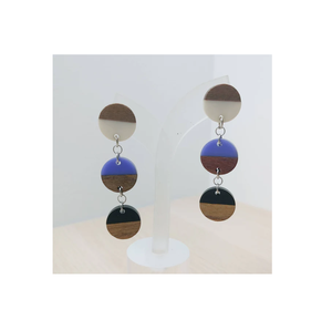 Pendientes de Madera y Resina Únicos con Color Personalizado para Mujeres y Niñas, para Fiestas y Uso Diario - Product Image 2