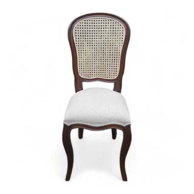 Antique Reproduction Mahogany wood dining chair with rattan back and Classic Dining Room Furniture for Children Chair