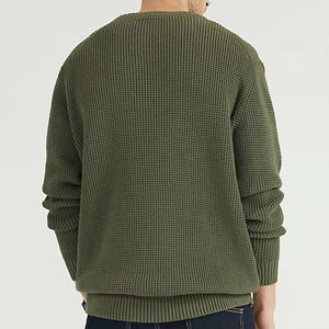 <b>Long</b> Sleeve Crew Neck Drop Shoulder Pullover Cotton Plus Size <b>Men's</b> Sweaters - Product Image 4