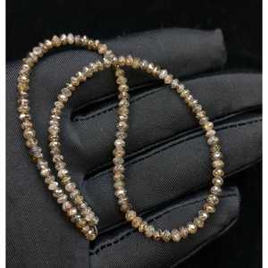 Collier de perles de diamant champagne rare, perles de diamant naturel de 4 mm, bijoux personnalisés, cadeau d'anniversaire parfait - Product Image 5