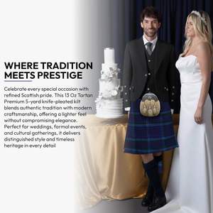 Kilt pour homme 2026, motif tartan écossais, sangles en cuir réglables, laine 13 oz, vêtements pour homme des Highlands - Product Image 4