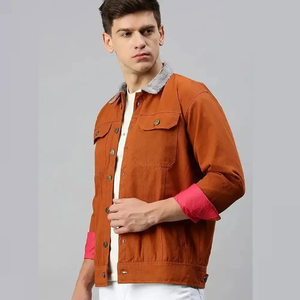 Blouson Homme Coupe Slim Printemps Automne Nouveau Corduroy Casual Teint Coupe-Vent - Product Image 4