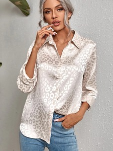 Nuevas camisas de verano con estampado de sublimación para mujer, diseño elegante, mangas completas, venta al por mayor, camisas informales de algodón 100% para mujer - Product Image 4