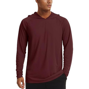 Sudadera con Capucha Ligera para Hombre, 100% Poliéster, Camiseta Deportiva de Manga Larga, Secado Rápido - Product Image 1