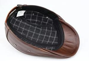 Gorras de cuero PU de alta calidad, gorras deportivas con logotipo bordado personalizado, gorras de cuero genuino personalizadas, fabricación de piel de cordero - Product Image 5