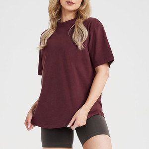 T-shirt pour femme à épaules tombantes en coton épais de qualité supérieure, style décontracté, vente en gros directe usine - Product Image 1