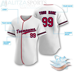 Vente en gros de maillots de baseball et de softball personnalisés 2024, imprimés par sublimation, respirants, grande taille, manches courtes, vêtements de sport pour hommes et femmes - Product Image 6