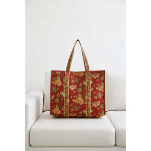 Bolso Tote de Mujer, Estilo Bohemio, Acolchado, de Algodón, Hecho a Mano, Elegante, Ligero, Vintage, Talla Única, Lavable - Product Image 1