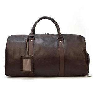 Bolsa de Viaje de Cuero Genuino Repujado Vintage para Hombre y Mujer, Bolso Cruzado Noble con Cierre de Cremallera, Bolsa de Viaje - Product Image 1