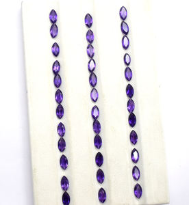 Lot de pierres précieuses améthyste violette naturelle taille marquise, 7x3,5 mm, pierres précieuses naturelles pour la création de bijoux - Product Image 4