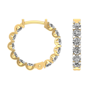 Pendientes de Oro Sólido de 9K con Diamantes de 1.6 Quilates de Calidad Superior, Elegantes, Exportados de la India, Certificados por IGI, VS1, Cultivados en Laboratorio, Corte Brillante, Color Blanco E - Product Image 1