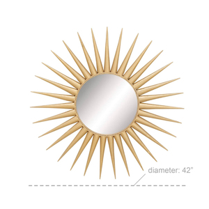 Antiguo diseño personalizado oro Glam Metal sala de estar redondo lujo Sunburst espejo para decoración del hogar suministros a granel - Product Image 5