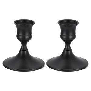 เชิงเทียนเคลือบผงโลหะสีดำทำด้วยมือสำหรับงานแต่งงานเชิงเทียนตกแต่งบ้านในวันคริสต์มาสทำด้วยมือ - Product Image 1