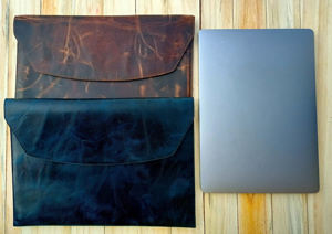 Housse de protection pour ordinateur portable vintage en cuir véritable fait à la main, légère et durable, pour hommes d'affaires, bureau, transport quotidien - Product Image 6