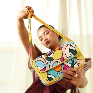 Sac à perles multicolores avec poignée, sac à main, sac à main décontracté, artisanat indien, fait à la main, sac baguette, - Product Image 4