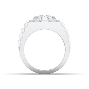 Lujoso anillo de diamante de platino sólido de corte redondo cultivado en laboratorio de 2,00 quilates, con ajuste de bisel, Unisex - Product Image 2