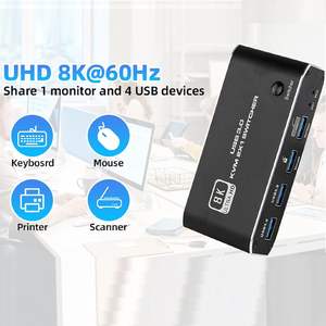 Commutateur <span class=keywords><strong>KVM</strong></span> SYONG 8K HDMI 2.1 USB avec commutateur USB 8K 60Hz 4K120Hz USB 3.0 pour 2 ordinateurs partageant 2 moniteurs. - Product Image 5