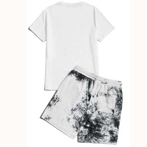 Camisetas estampadas personalizadas de peso pesado para hombre, conjuntos de pantalones cortos para correr, ropa de calle transpirable, Conjunto de camiseta de precio barato para hombre OEM - Product Image 3