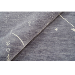 Tapis en laine tissé à la main Gabbeh, gris minimaliste, style bohème, tapis de sol pour la maison, décoration confortable pour le salon et la chambre - Product Image 1
