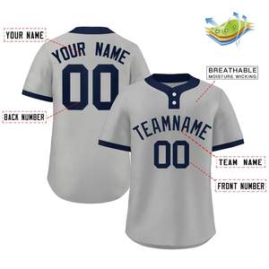 2025 nuevo estilo camiseta de béisbol de dos botones para hombres uniformes personalizados al por mayor de talla grande transpirable para adultos - Product Image 2
