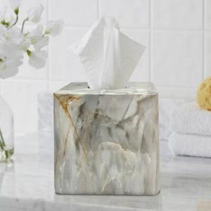 Elegant Resin Tissue Holder with Floral Carvings for Decorative Appeal in Living Spaces at Very Affordable Price - Product Image 3