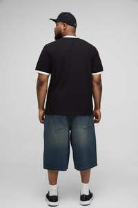 OEM Ringer Mans impresión recortada contraste de gran tamaño bordado personalizado en blanco Unisex peso pesado algodón Ringer camiseta - Product Image 3